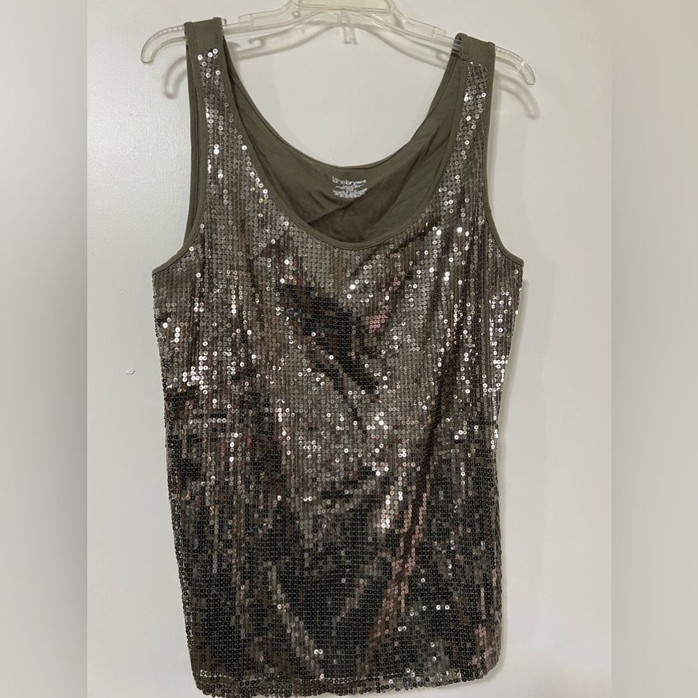 Lane Bryant green sparkly sequin tank top Size 14/16, new